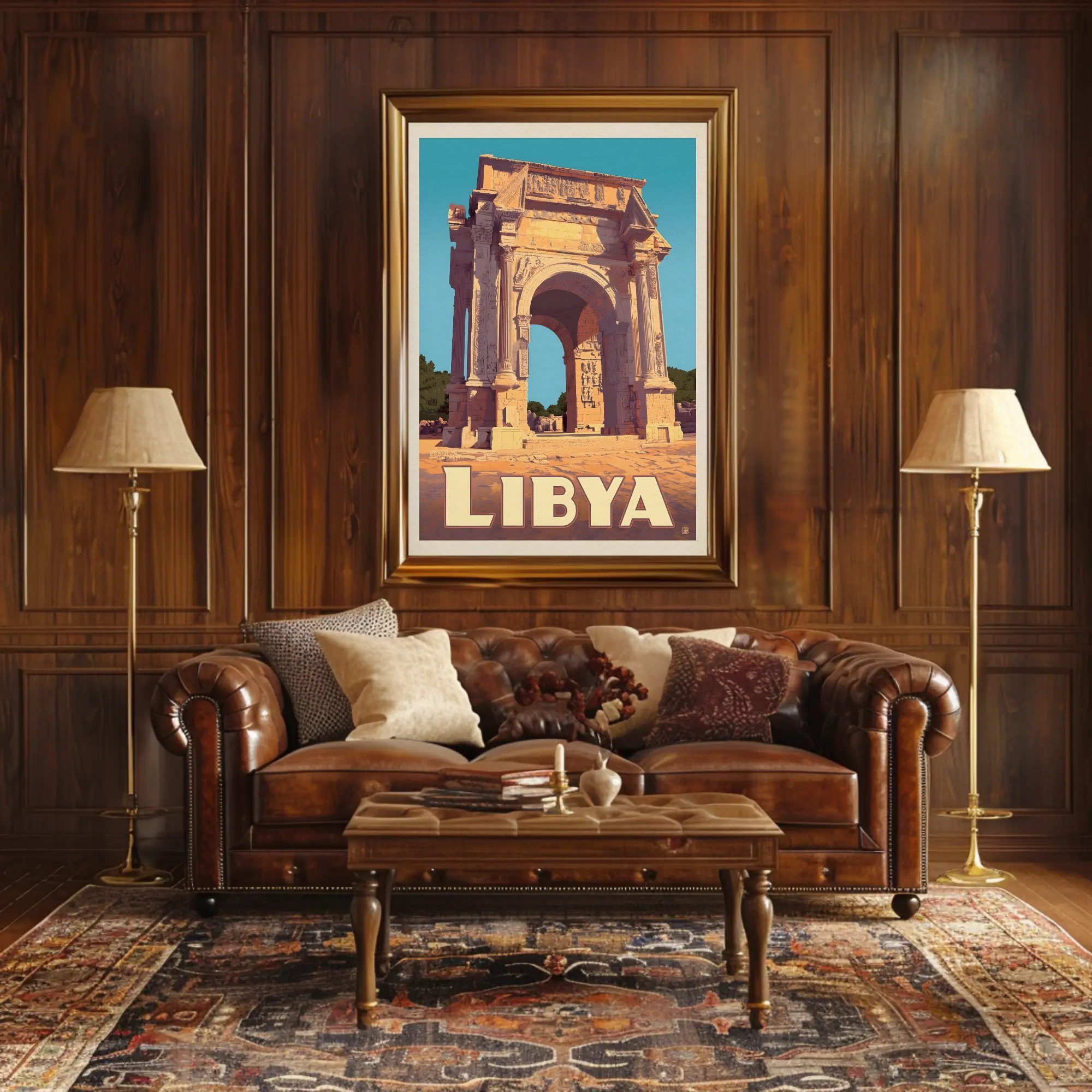 Arch of Septimius Severus Vintage Libya Travel Poster PosterGoat