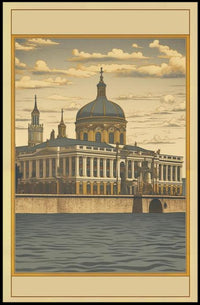Architectural Elegance by the Water Poster PosterGoat