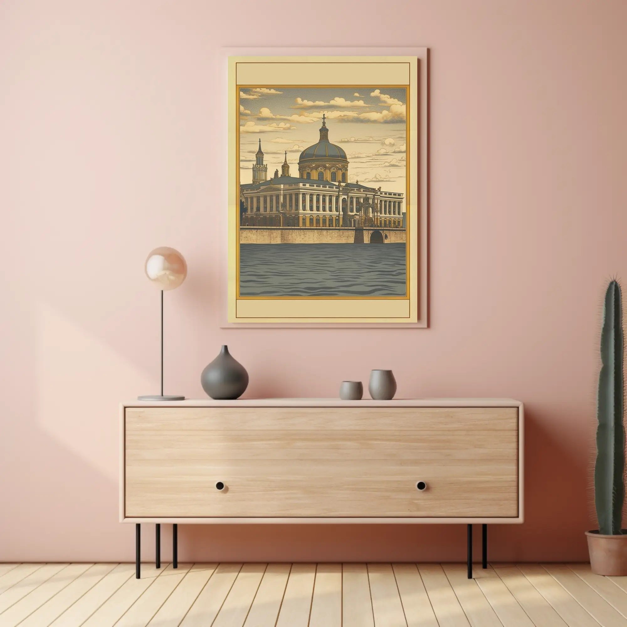 Architectural Elegance by the Water Poster PosterGoat