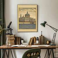 Architectural Elegance by the Water Poster PosterGoat