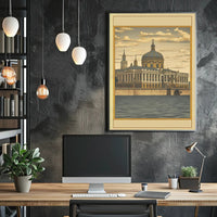 Architectural Elegance by the Water Poster PosterGoat