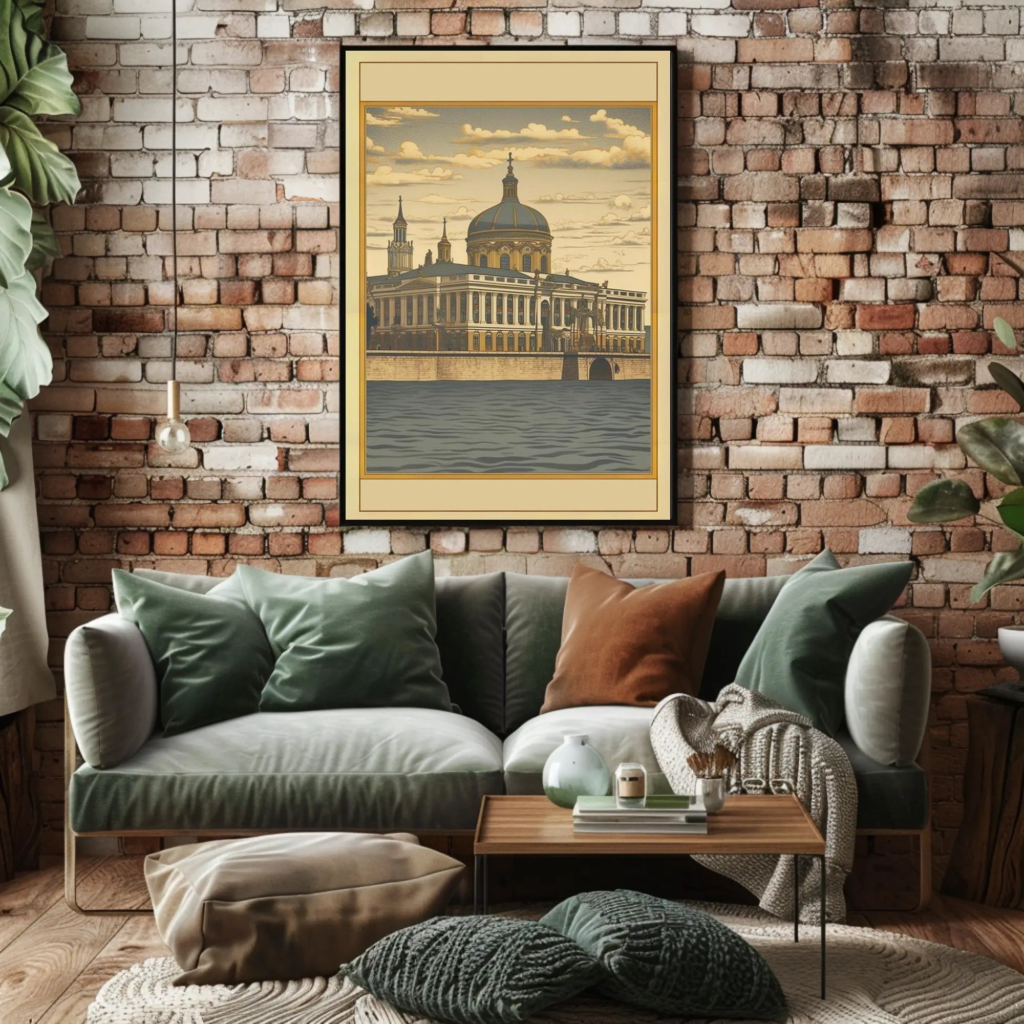 Architectural Elegance by the Water Poster PosterGoat