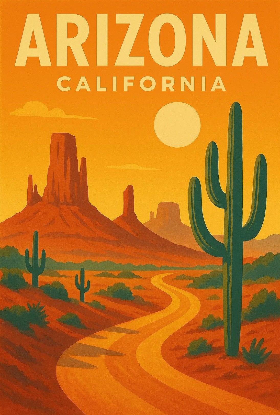 Arizona California Desert Travel Adventure Poster PosterGoat