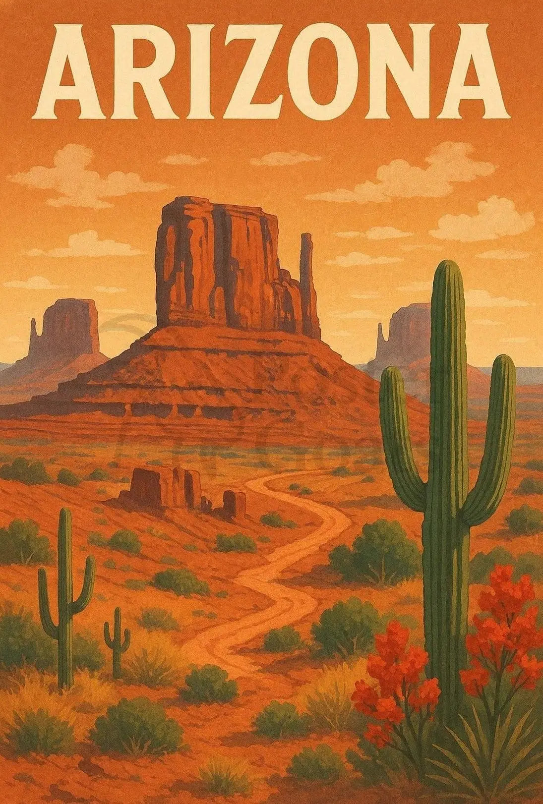 Arizona Desert Beauty Vintage Travel Masterpiece Poster PosterGoat
