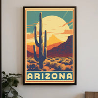 Arizona Desert Landscape Retro Travel Poster PosterGoat