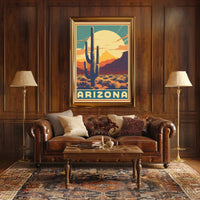 Arizona Desert Landscape Retro Travel Poster PosterGoat