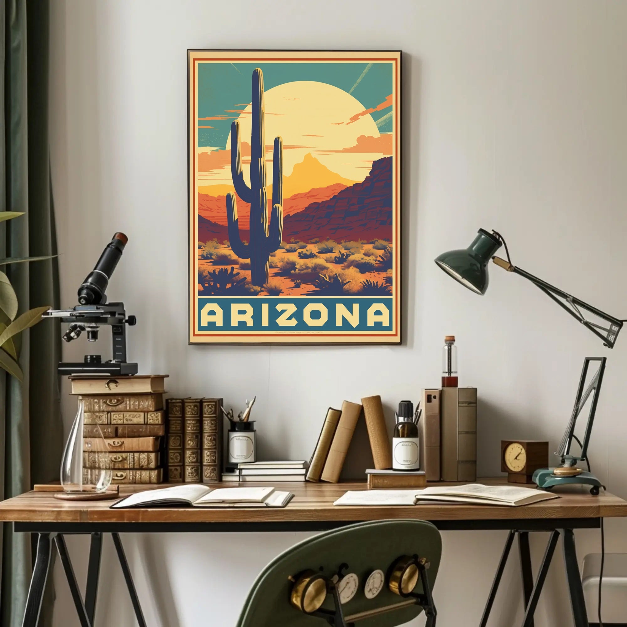 Arizona Desert Landscape Retro Travel Poster PosterGoat