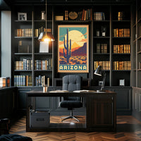 Arizona Desert Landscape Retro Travel Poster PosterGoat