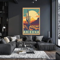 Arizona Desert Landscape Retro Travel Poster PosterGoat