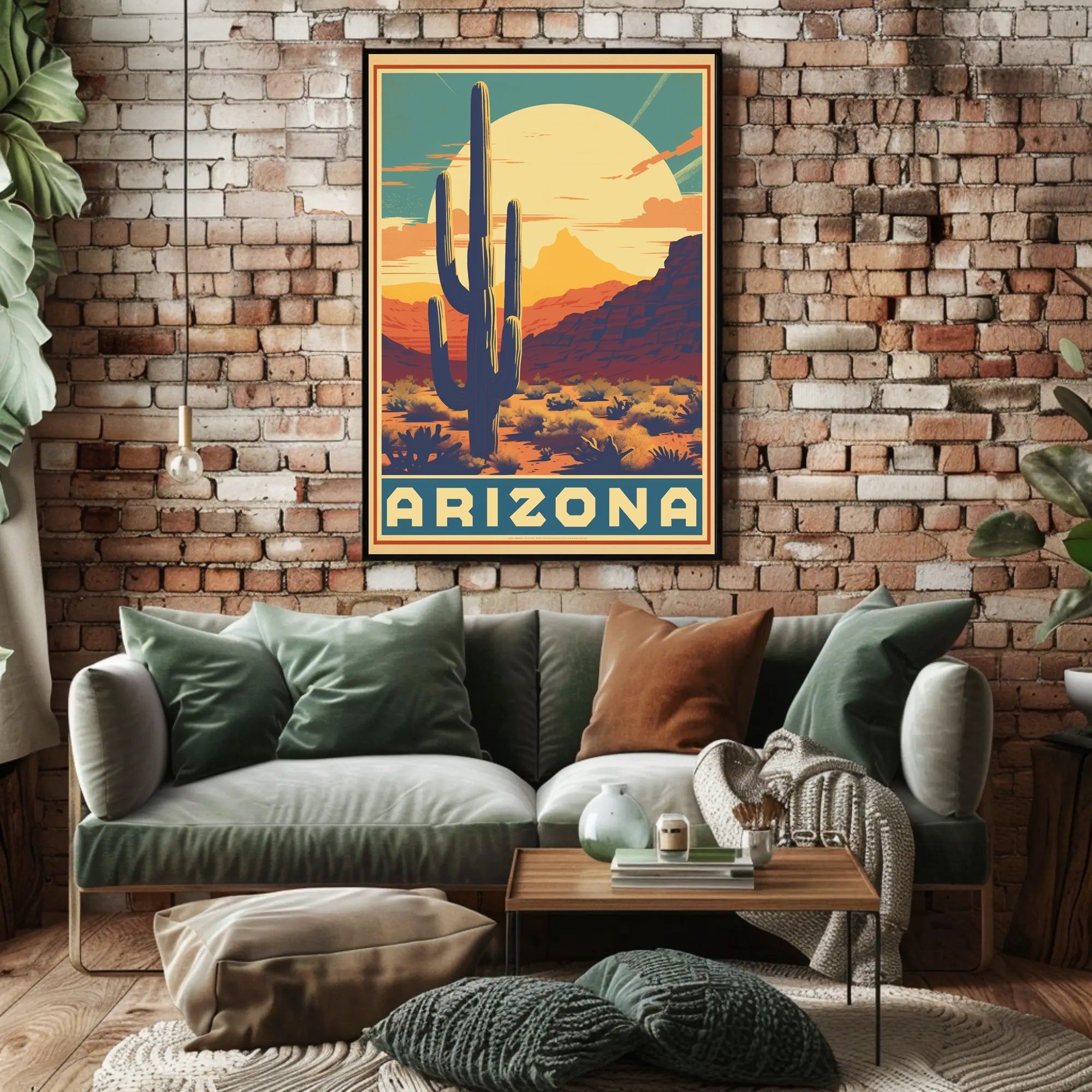 Arizona Desert Landscape Retro Travel Poster PosterGoat