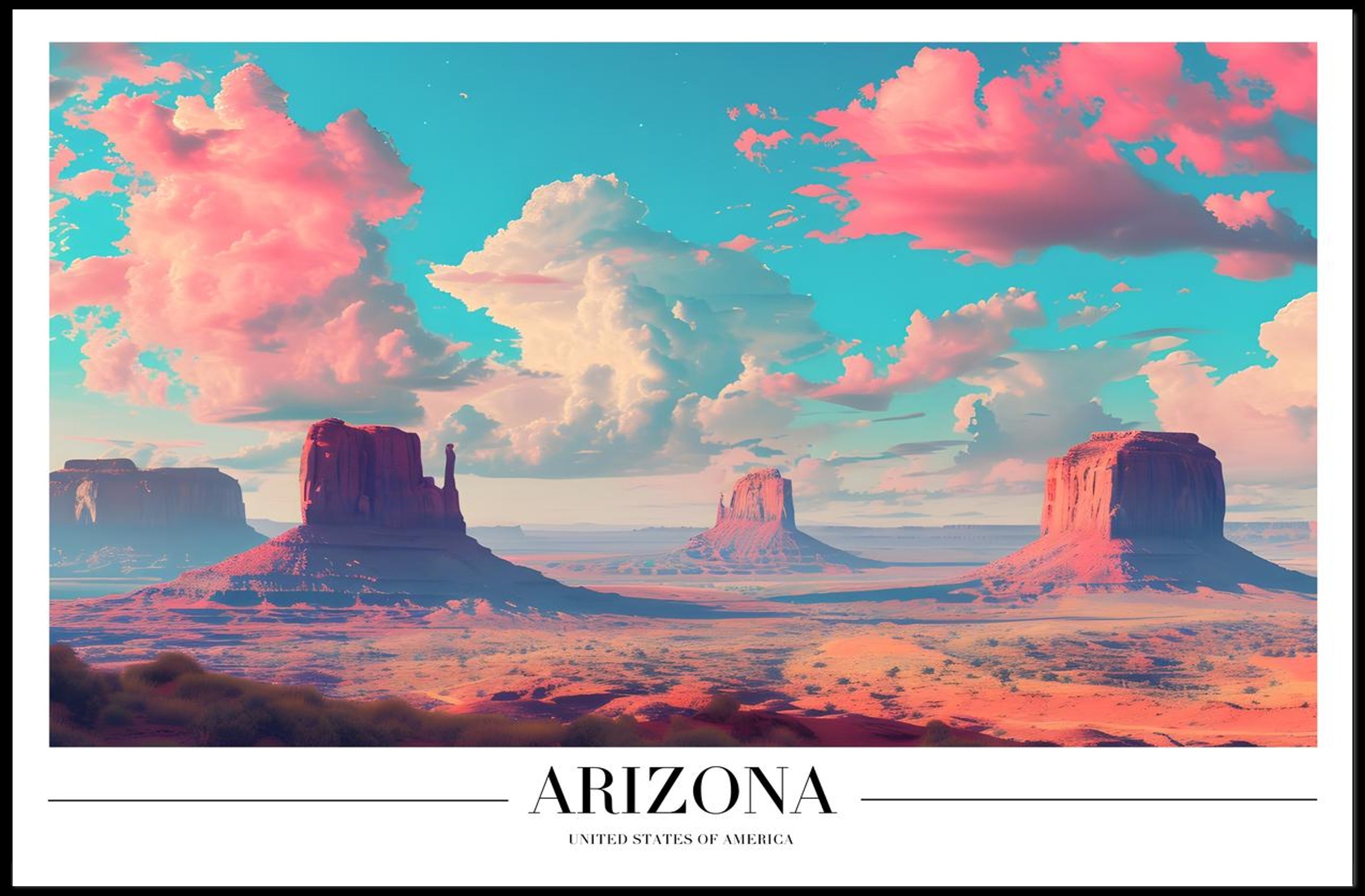 Arizona Monument Valley Modern Travel Poster PosterGoat