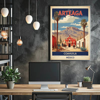 Arteaga Vintage Travel Advertisement with Heritage and Desert Travel Poster PosterGoat