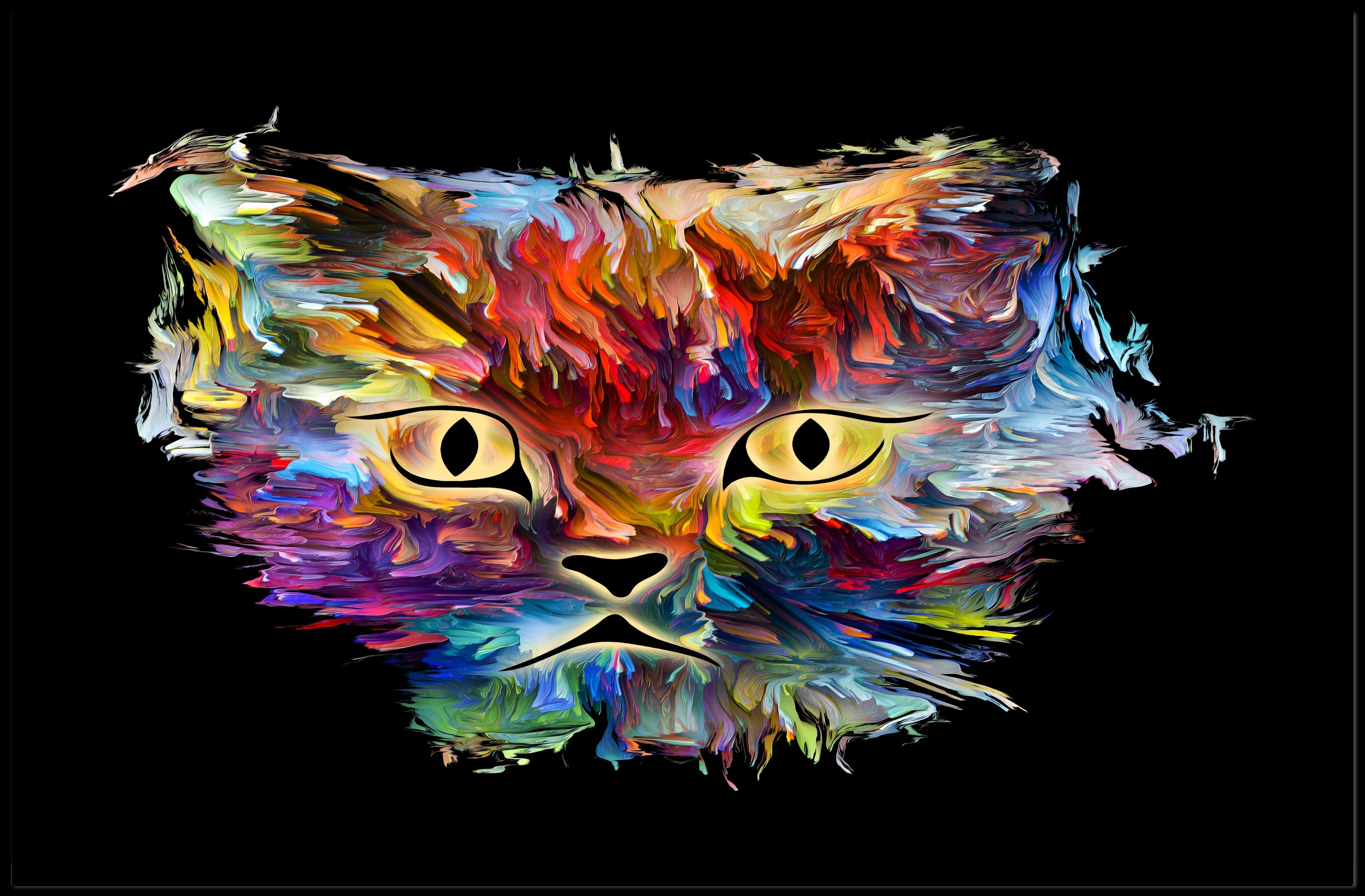 Artistic Cat Design for Animal Poster PosterGoat