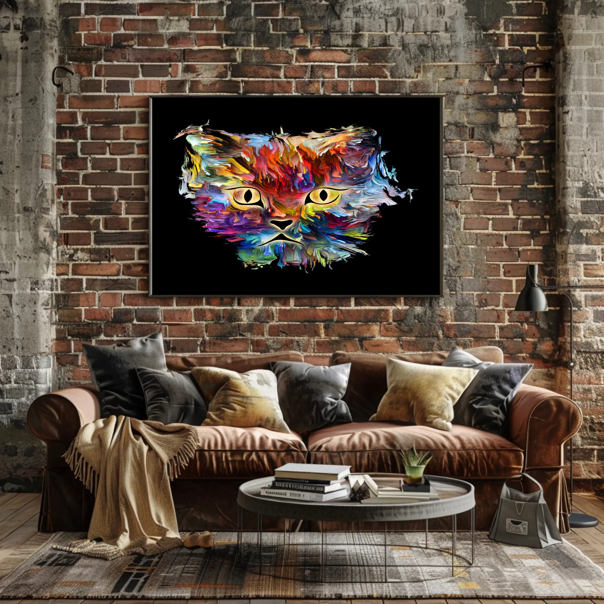 Artistic Cat Design for Animal Poster PosterGoat