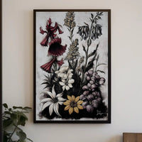 Artistic Floral Symphony in a Vintage Painted Style Poster PosterGoat