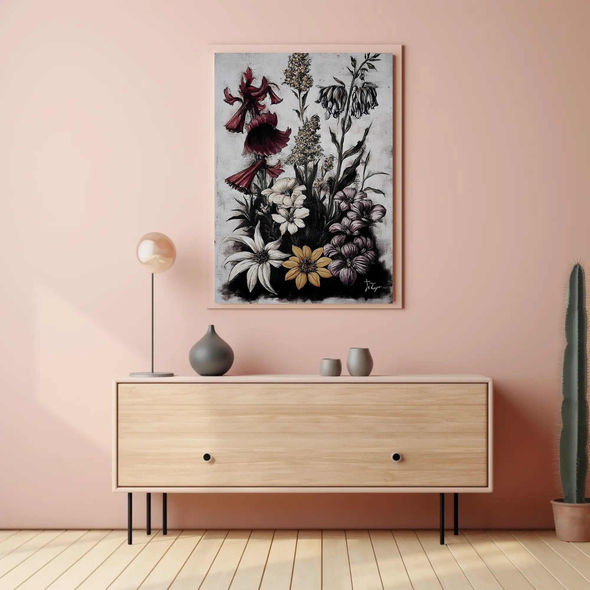 Artistic Floral Symphony in a Vintage Painted Style Poster PosterGoat