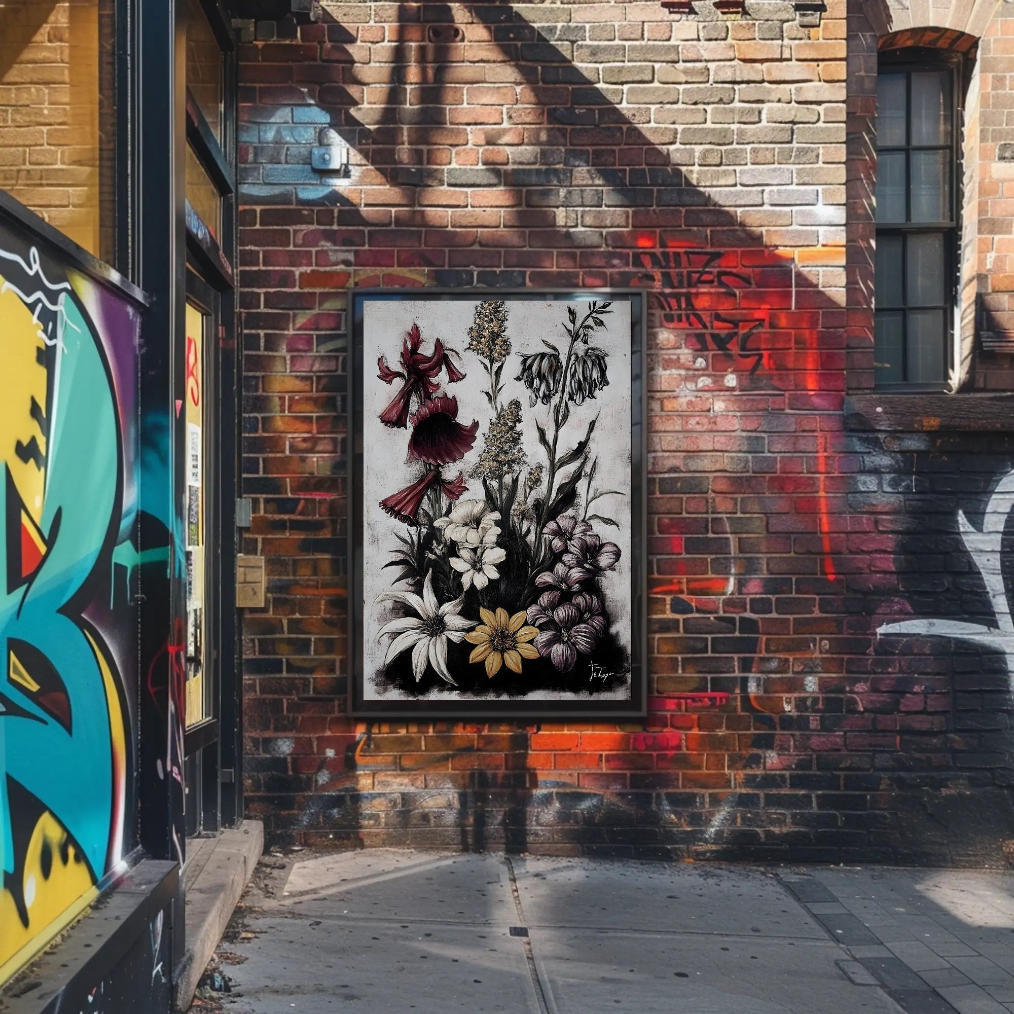 Artistic Floral Symphony in a Vintage Painted Style Poster PosterGoat