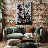 Artistic Floral Symphony in a Vintage Painted Style Poster PosterGoat