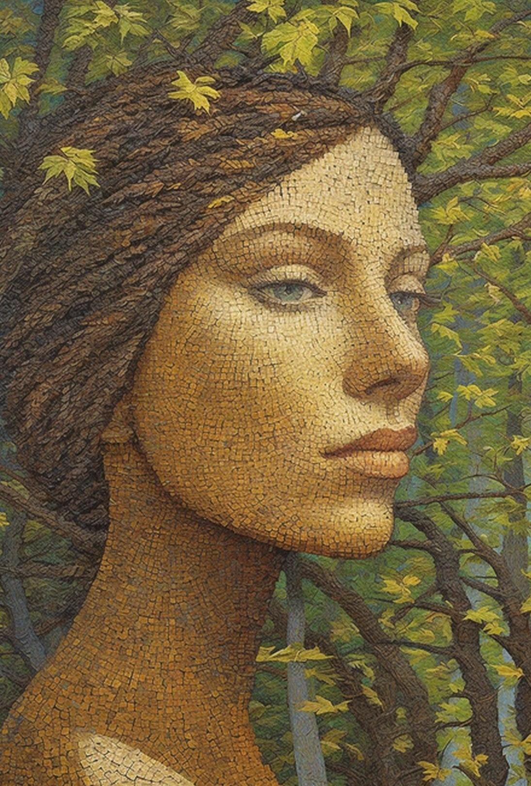 Artistic Woman-Nature Harmony Abstract, Artistic, or Pop Culture Poster PosterGoat