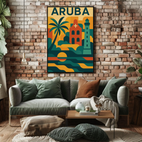 Aruba Adventure in Vibrant Retro Travel Poster PosterGoat