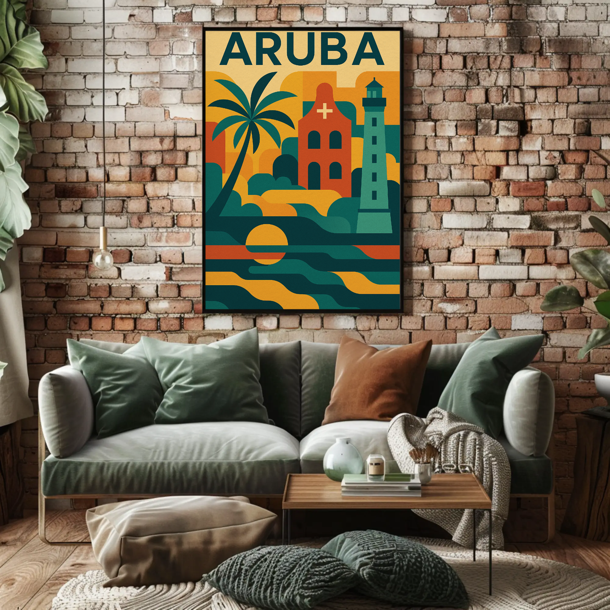 Aruba Adventure in Vibrant Retro Travel Poster PosterGoat