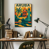 Aruba Adventure in Vibrant Retro Travel Poster PosterGoat