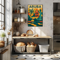 Aruba Adventure in Vibrant Retro Travel Poster PosterGoat