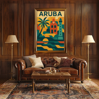 Aruba Adventure in Vibrant Retro Travel Poster PosterGoat
