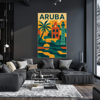 Aruba Adventure in Vibrant Retro Travel Poster PosterGoat