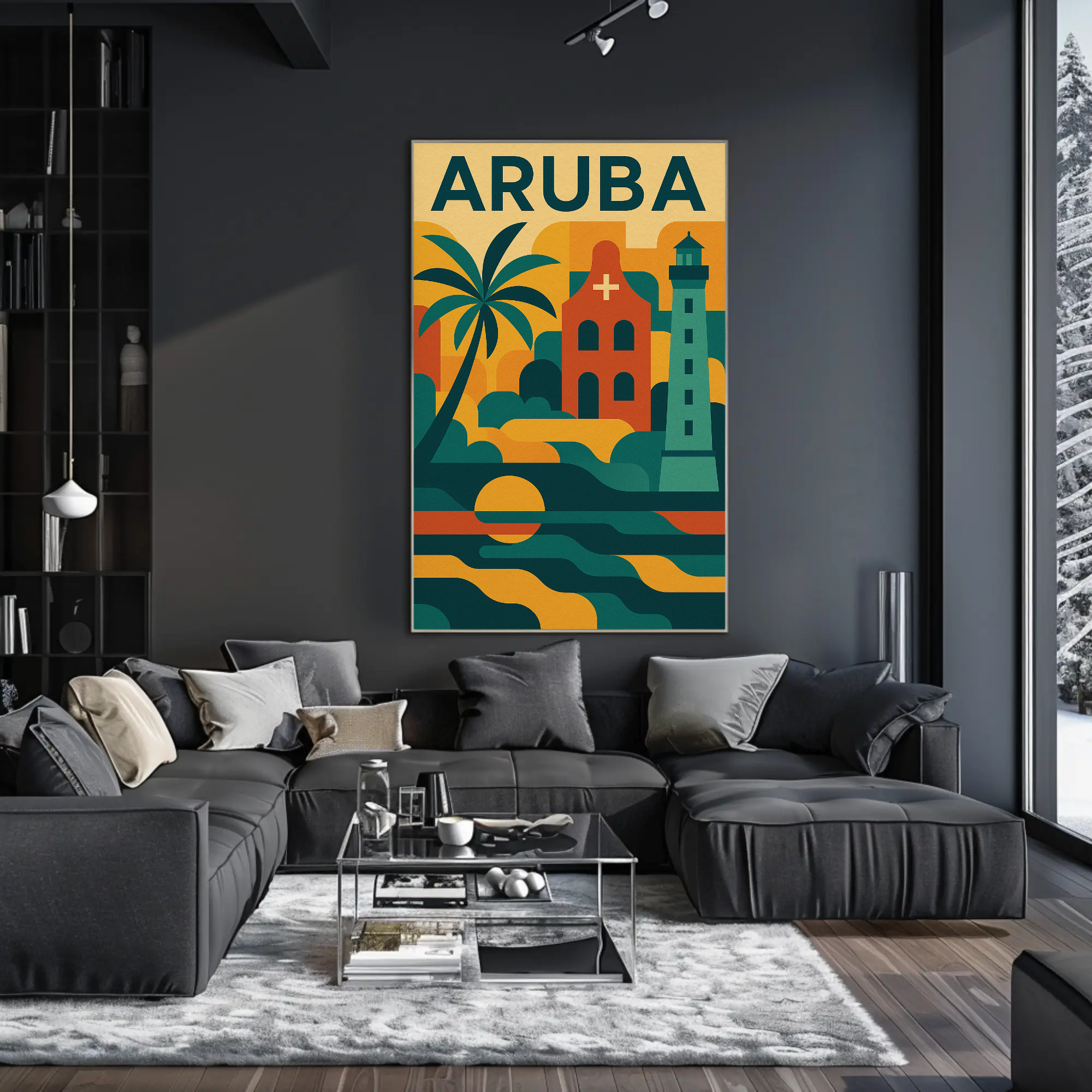 Aruba Adventure in Vibrant Retro Travel Poster PosterGoat