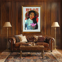 Asian Serenity: Lotus and Traditional Attire Cultural Poster PosterGoat