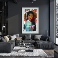 Asian Serenity: Lotus and Traditional Attire Cultural Poster PosterGoat