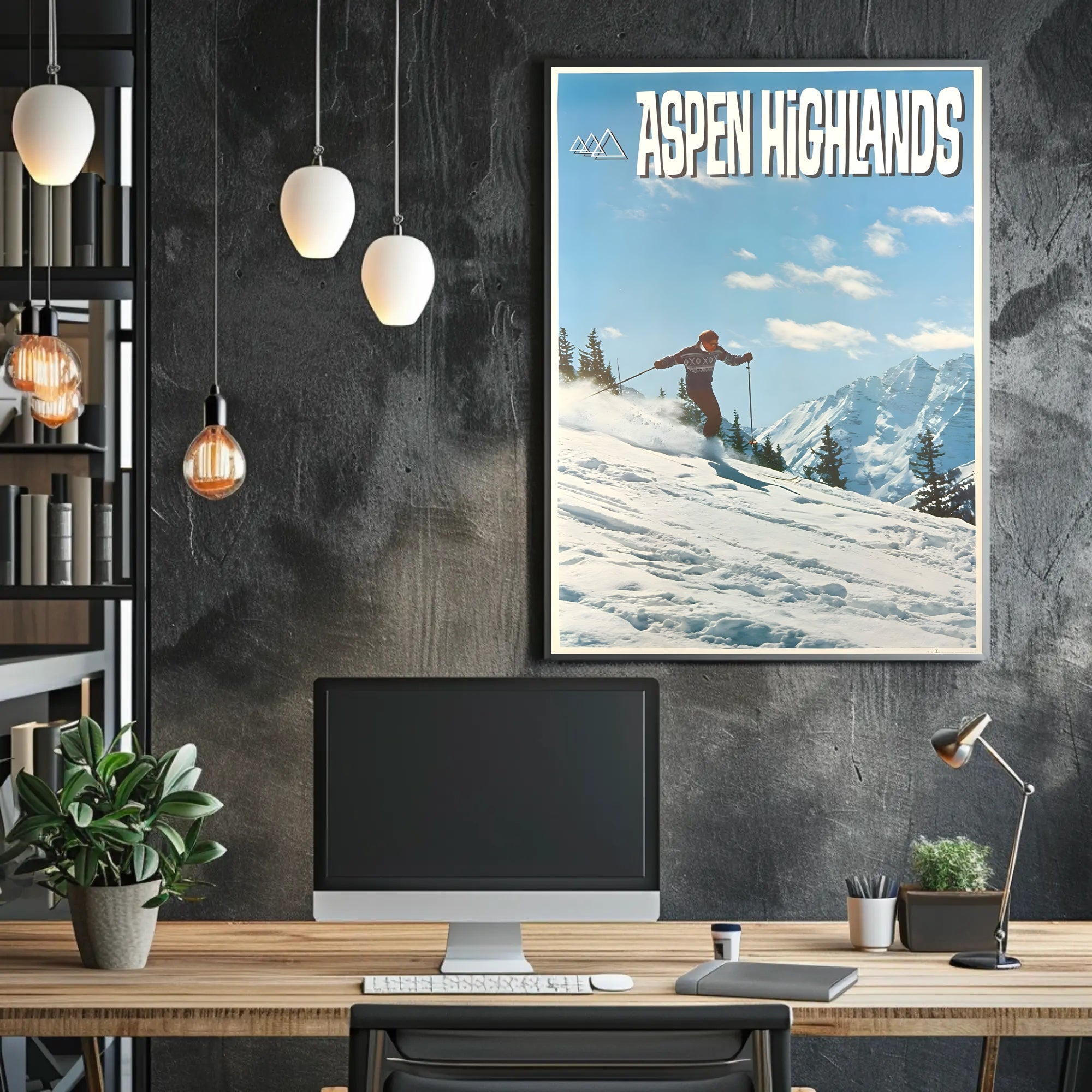 Aspen Ski Adventure: Photorealistic Travel Poster PosterGoat