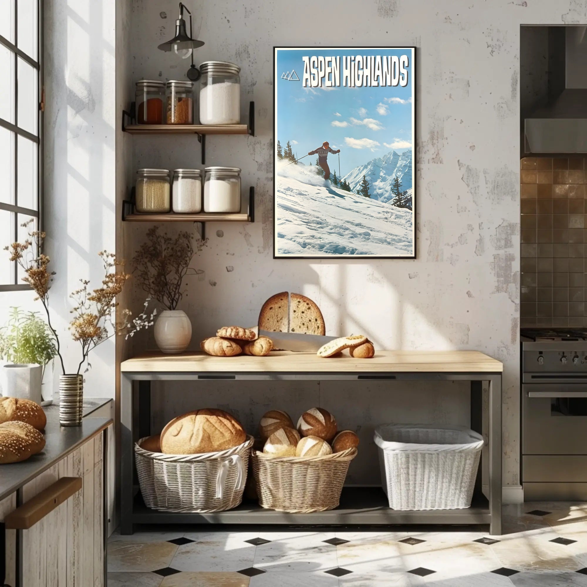 Aspen Ski Adventure: Photorealistic Travel Poster PosterGoat