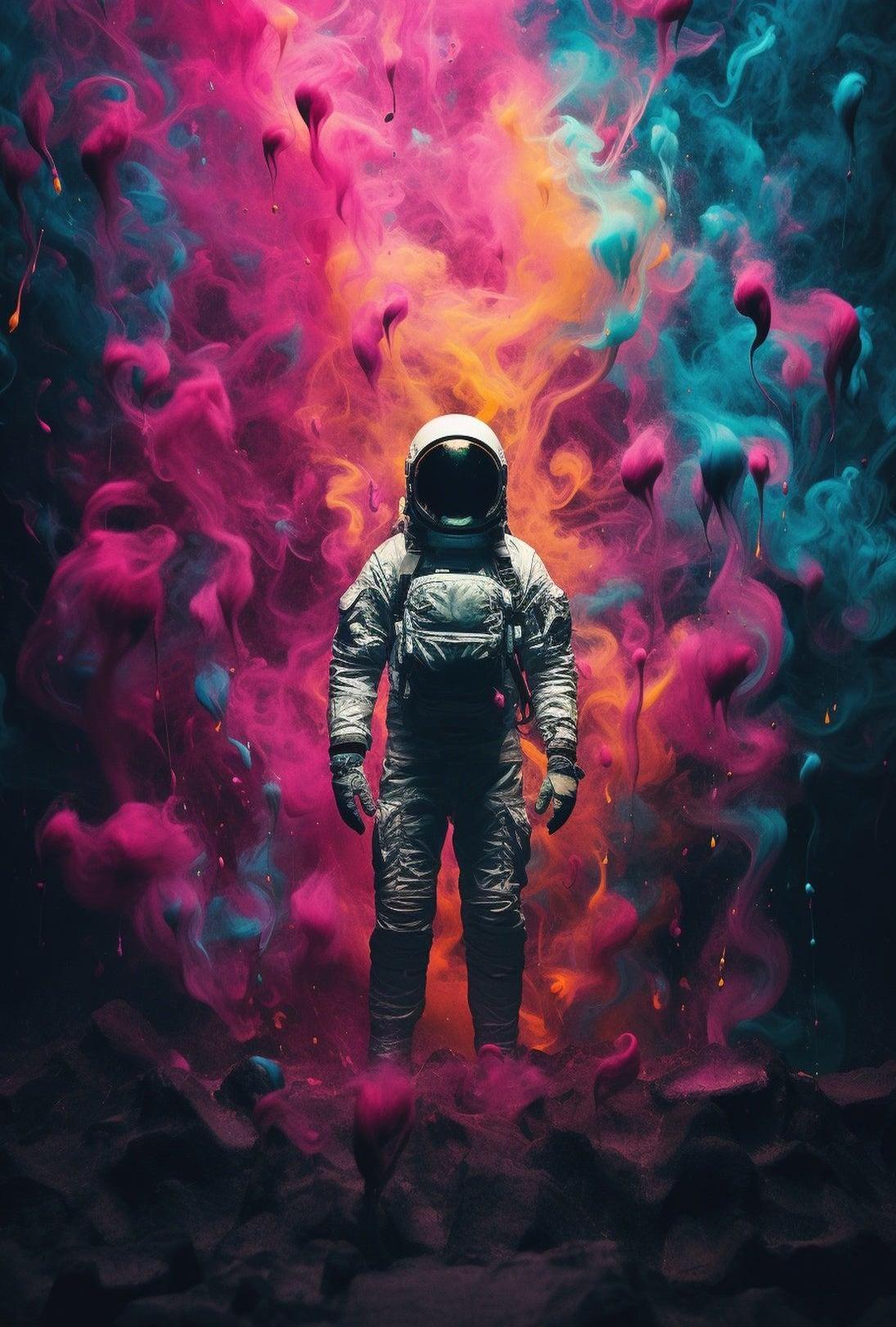 Astronaut Cosmic Exploration Futuristic Sci-Fi Poster PosterGoat