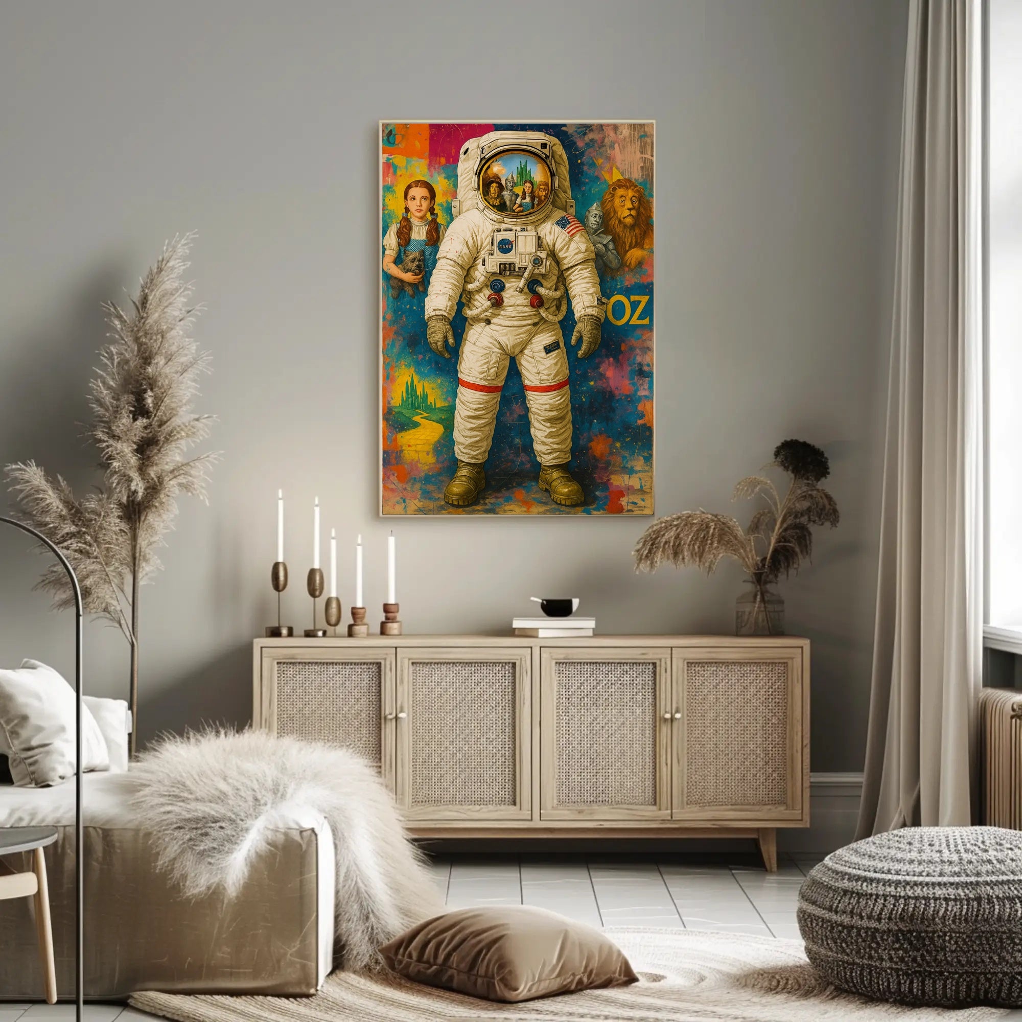 Astronaut Oz Scenes Artistic Pop Culture Poster PosterGoat
