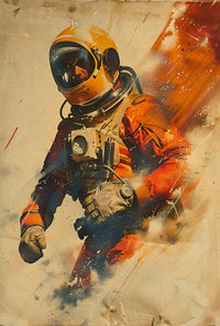 Astronaut in motion: vibrant adventure futuristic sci-fi poster PosterGoat