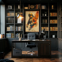 Astronaut in motion: vibrant adventure futuristic sci-fi poster PosterGoat