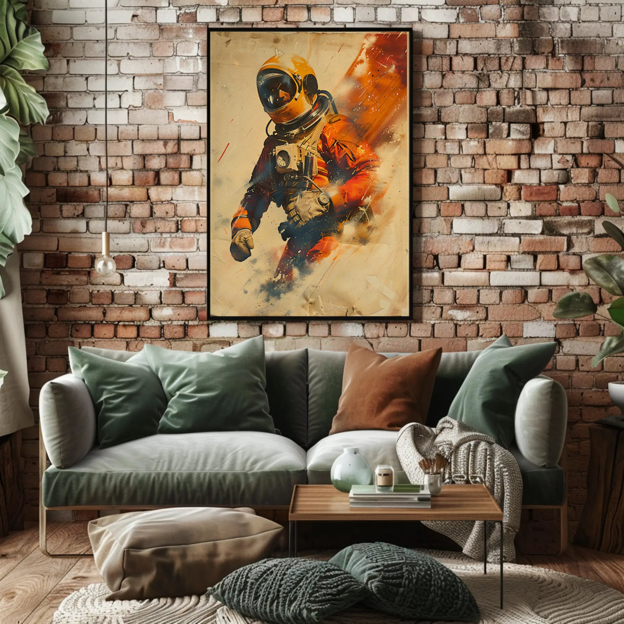 Astronaut in motion: vibrant adventure futuristic sci-fi poster PosterGoat