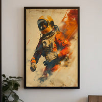 Astronaut in motion: vibrant adventure futuristic sci-fi poster PosterGoat