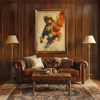 Astronaut in motion: vibrant adventure futuristic sci-fi poster PosterGoat