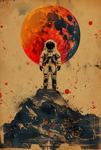 Astronaut on Cosmic Adventure Futuristic Sci-Fi Poster PosterGoat