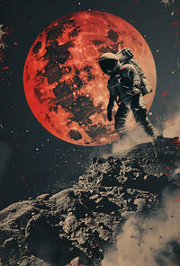 Astronaut on Mars Futuristic Sci-Fi Poster PosterGoat