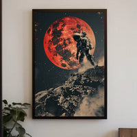 Astronaut on Mars Futuristic Sci-Fi Poster PosterGoat