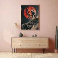 Astronaut on Mars Futuristic Sci-Fi Poster PosterGoat