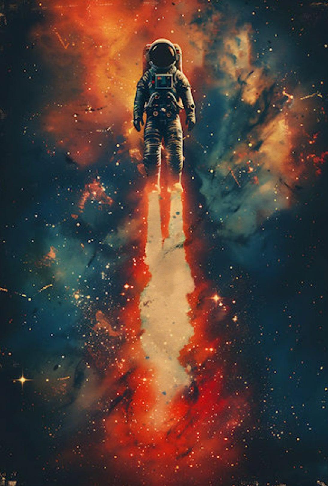 Astronaut's Dream: Surreal Cosmic Adventure Futuristic Sci-Fi Poster PosterGoat
