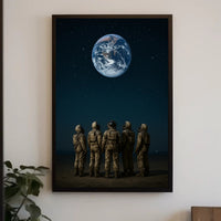 Astronauts Gaze at Earth Space or Astronomy Poster PosterGoat