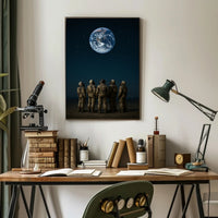 Astronauts Gaze at Earth Space or Astronomy Poster PosterGoat