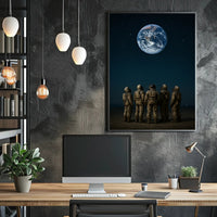 Astronauts Gaze at Earth Space or Astronomy Poster PosterGoat