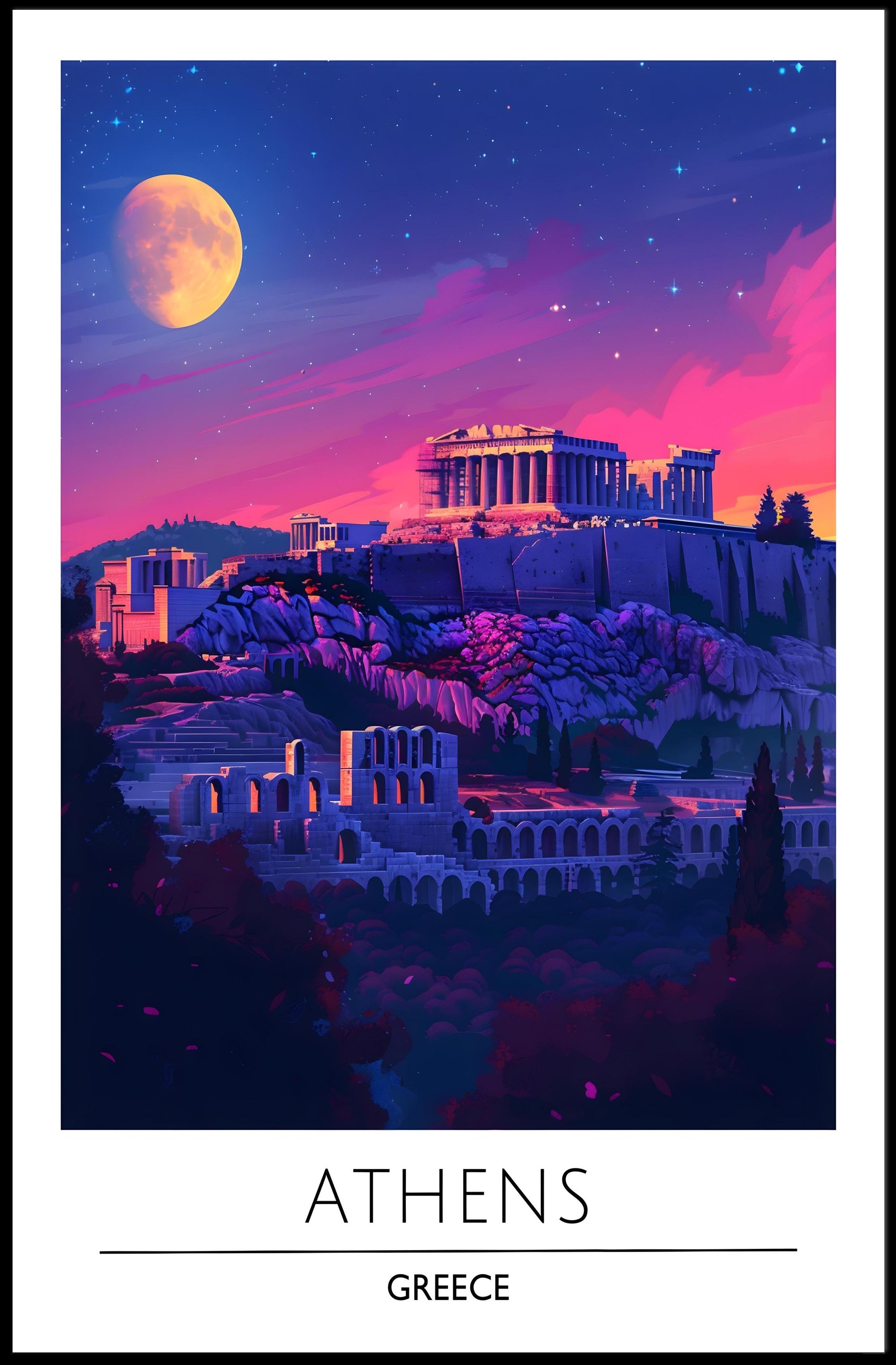 Athenian Acropolis at Dusk: Cultural or Heritage Poster PosterGoat